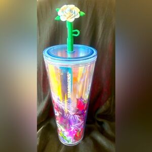 Starbucks cold cup with straw topper